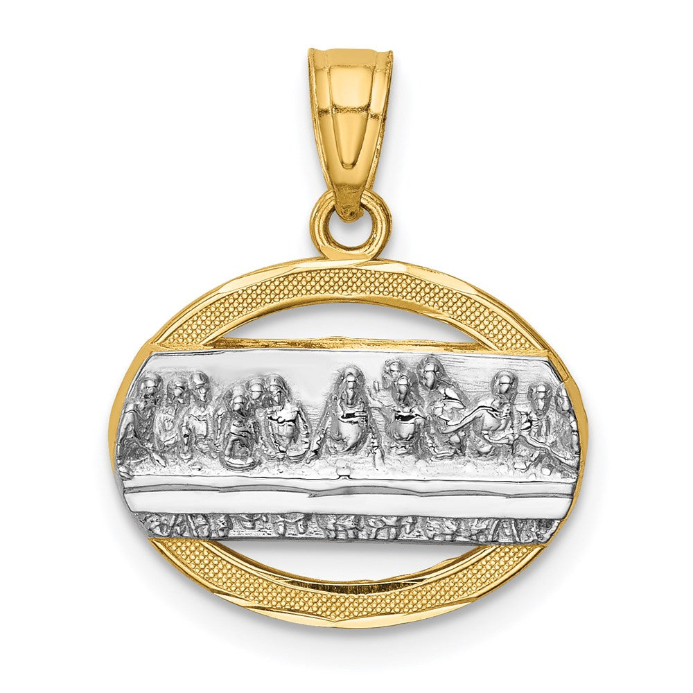 14K w/Rhodium The Last Supper Pendant-C4772