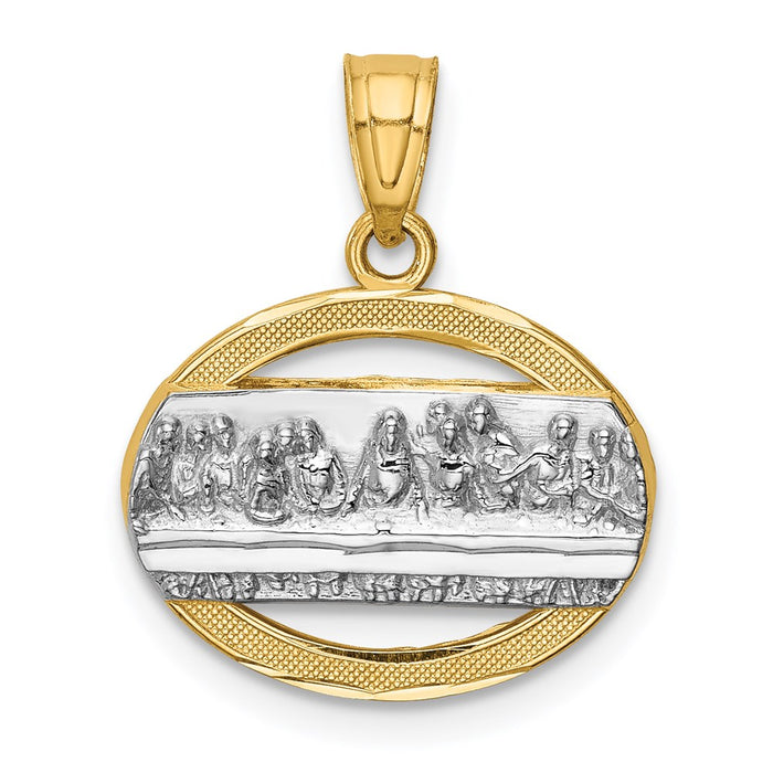 14K w/Rhodium The Last Supper Pendant-C4772