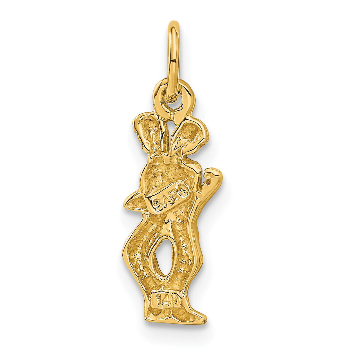 14k Satin Diamond-cut Gemini Zodiac Charm-C478