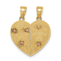 14K Two-tone Reversible Lady of Guadalupe&Crucifix Breakapart Pendant-C4780