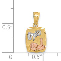 14K Two-tone w/White Rhodium Baptism Pendant-C4781