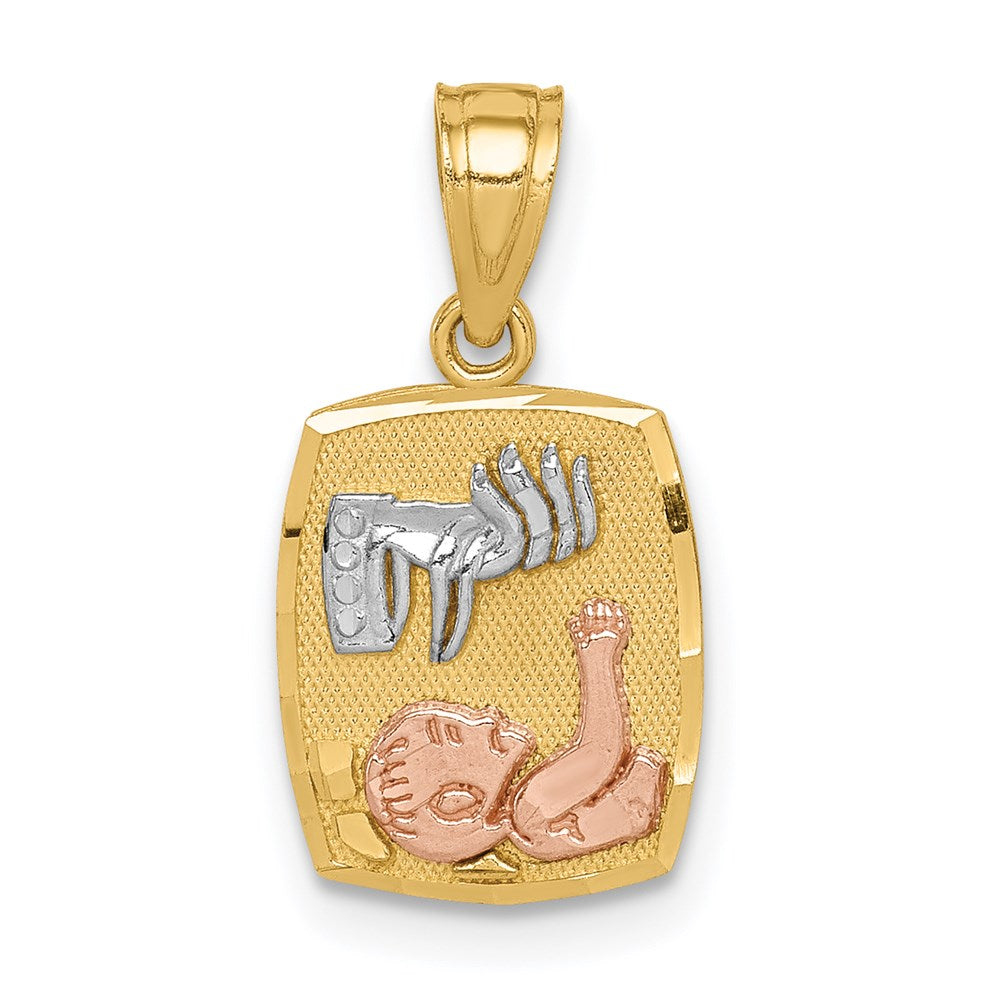 14K Two-tone w/White Rhodium Baptism Pendant-C4781