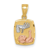 14K Two-tone w/White Rhodium Baptism Pendant-C4781