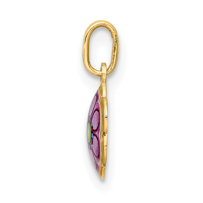 14K Enamel Flower Charm-C4784