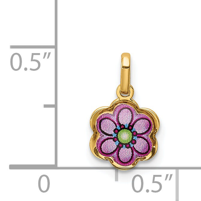 14K Enamel Flower Charm-C4784