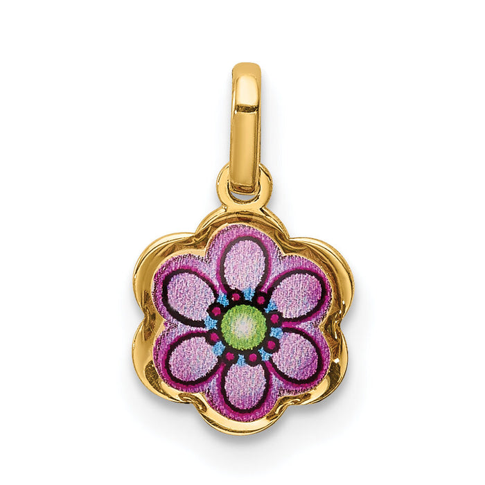 14K Enamel Flower Charm-C4784
