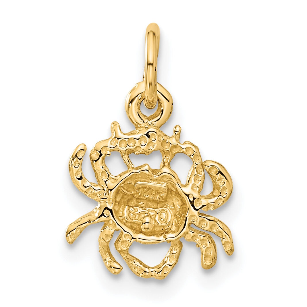 14k Satin Diamond-cut Cancer Zodiac Charm-C479