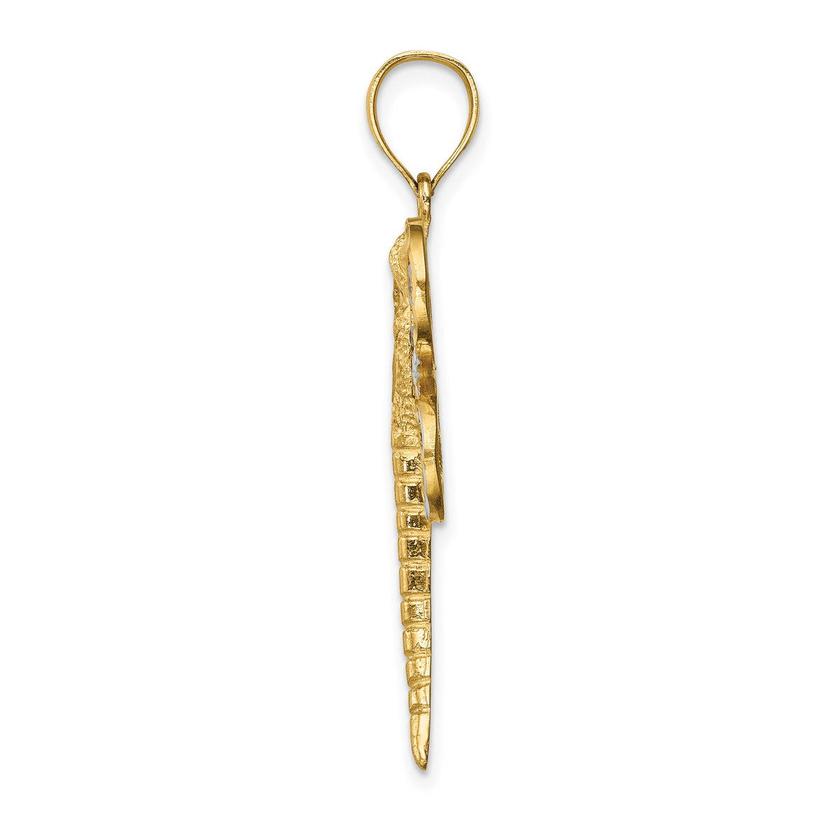 14K Diamond-cut White Rhodium Dragonfly Pendant-C4792