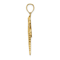 14K Diamond-cut White Rhodium Dragonfly Pendant-C4792