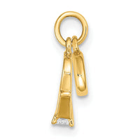 14k CZ Mini 3D Wedding Ring Charm-C4799