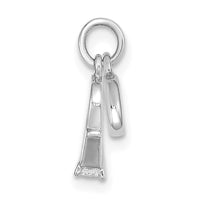 14k White Gold CZ Mini 3D Wedding Ring Charm-C4799W