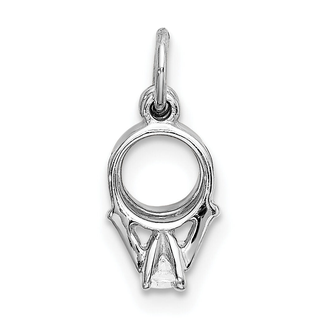 14k White Gold CZ Mini 3D Wedding Ring Charm-C4799W