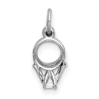 14k White Gold CZ Mini 3D Wedding Ring Charm-C4799W