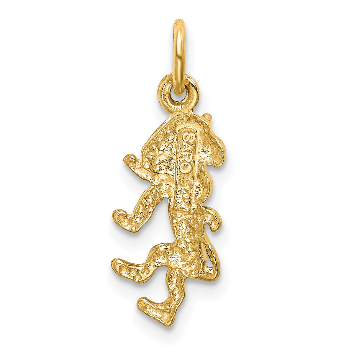 14k Satin Diamond-cut Leo Zodiac Charm-C480
