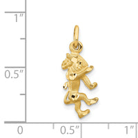 14k Satin Diamond-cut Leo Zodiac Charm-C480