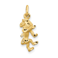 14k Satin Diamond-cut Leo Zodiac Charm-C480