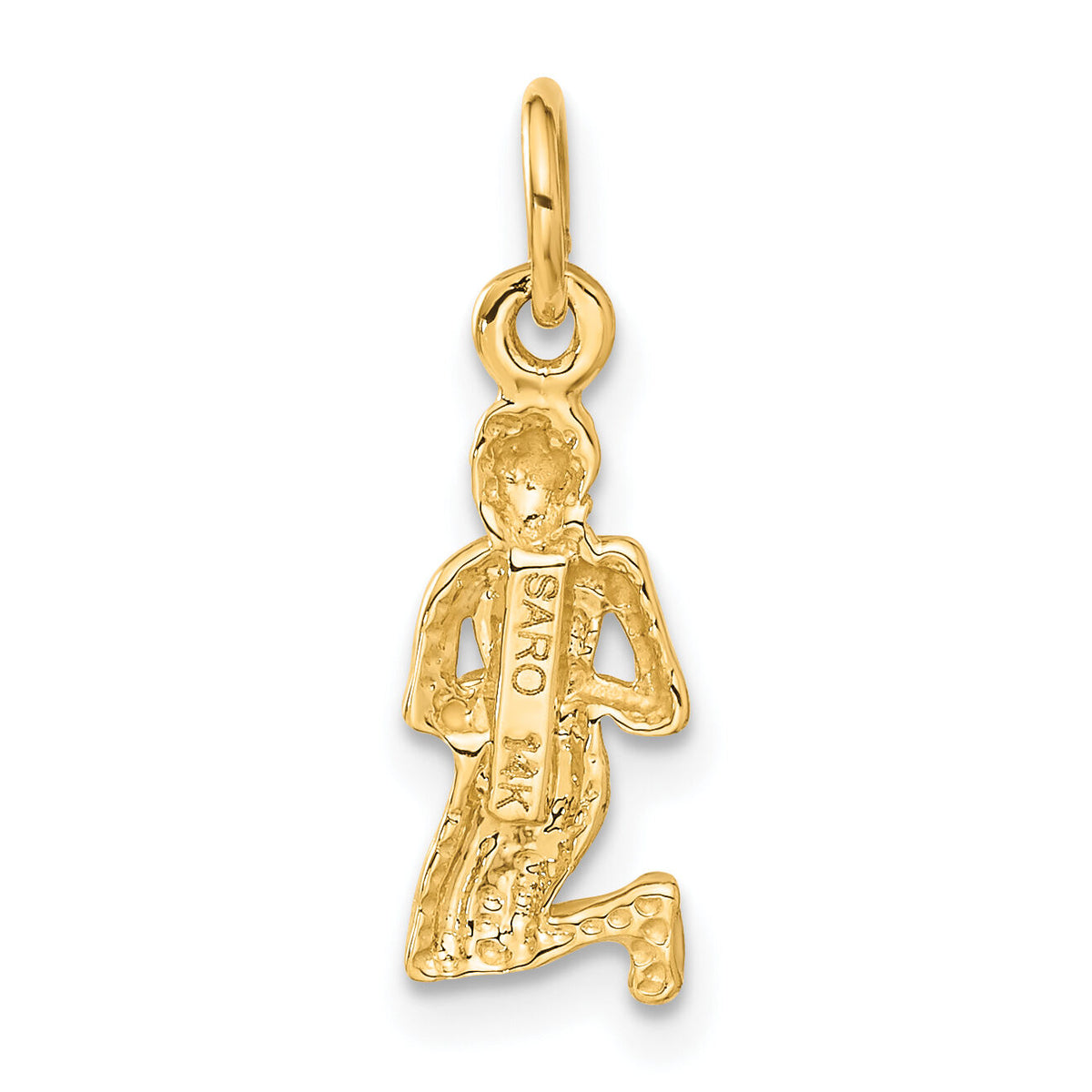 14k Satin Diamond-cut Virgo Zodiac Charm-C481