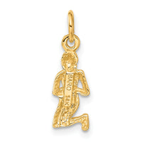 14k Satin Diamond-cut Virgo Zodiac Charm-C481