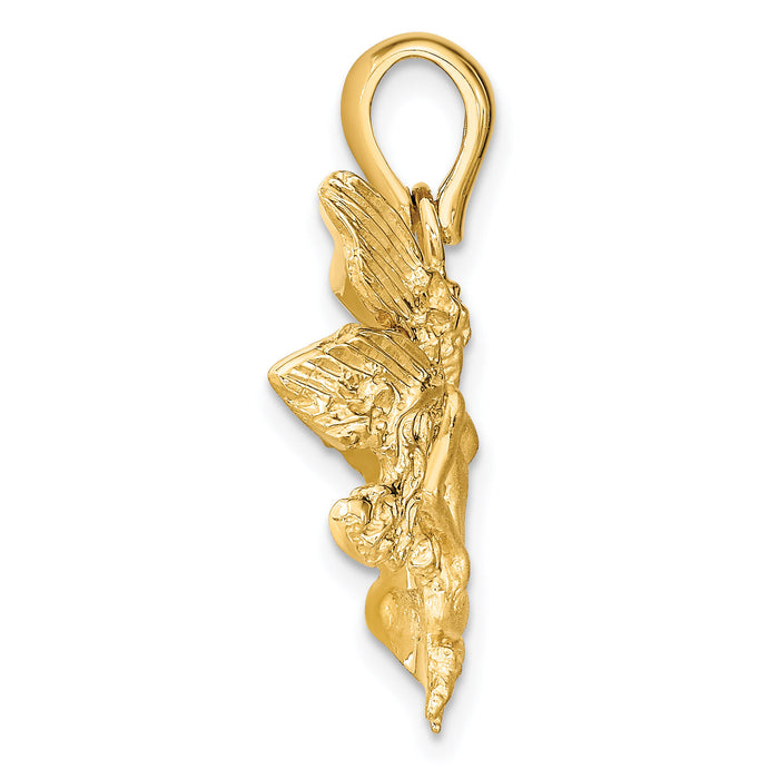 14k Satin and Polished Fairy Charm-C4820