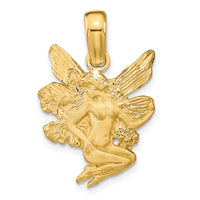 14k Satin and Polished Fairy Charm-C4820