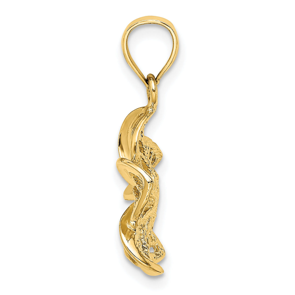 14k Beaded and Polished Plumeria Flower Charm-C4823