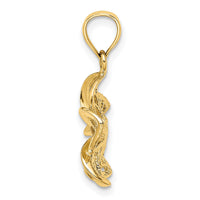 14k Beaded and Polished Plumeria Flower Charm-C4823