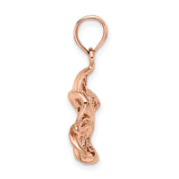 14k Rose Gold Beaded and Polished Plumeria Flower Charm-C4823R