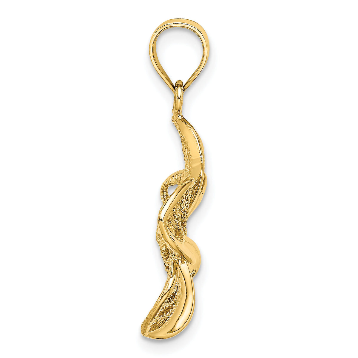 14k Polished and Beaded Plumeria Flower Charm-C4824