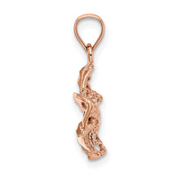 14k Rose Gold Beaded and Polished Plumeria Flower Charm-C4825R
