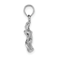 14k White Gold Polished and Beaded Plumeria Flower Charm-C4825W