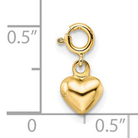 14K Polished Heart w/ Spring Ring Clasp Charm-C4826