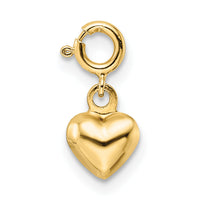 14K Polished Heart w/ Spring Ring Clasp Charm-C4826