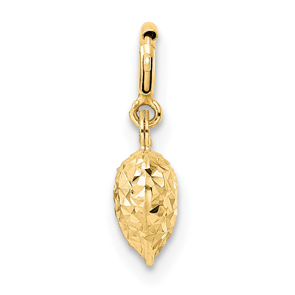 14K D/C Heart w/ Spring Ring Clasp Charm-C4828