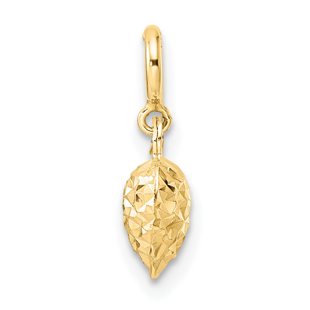 14K D/C Heart w/ Spring Ring Clasp Charm-C4828