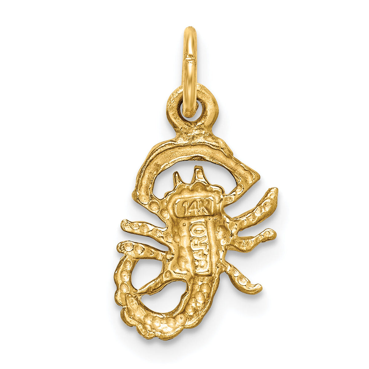 14k Satin Diamond-cut Scorpio Zodiac Charm-C483