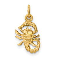 14k Satin Diamond-cut Scorpio Zodiac Charm-C483