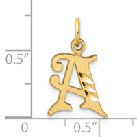 14K Diamond-cut Letter A Initial Charm-C4833A
