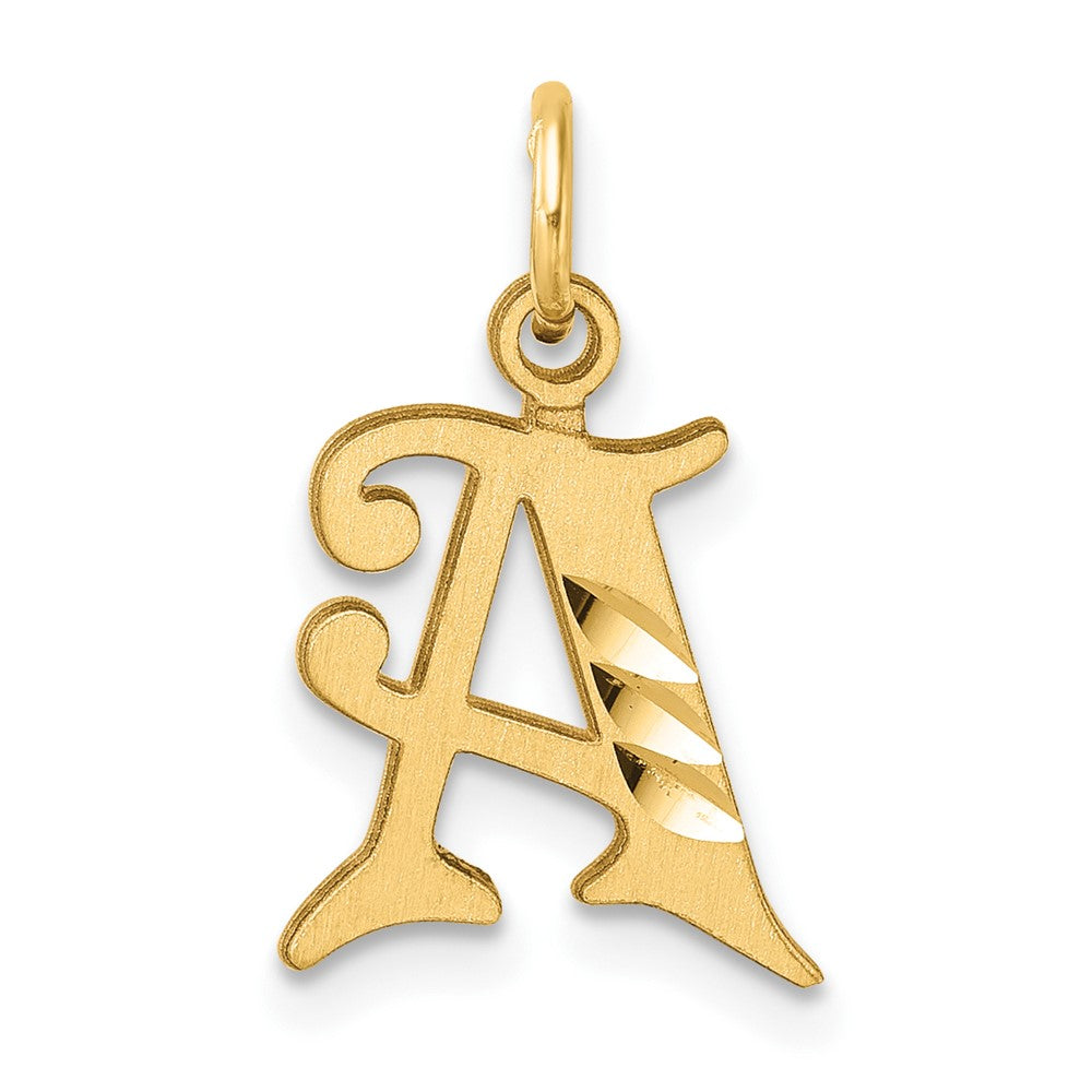 14K Diamond-cut Letter A Initial Charm-C4833A