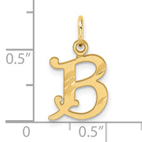 14K Diamond-cut Letter B Initial Charm-C4833B