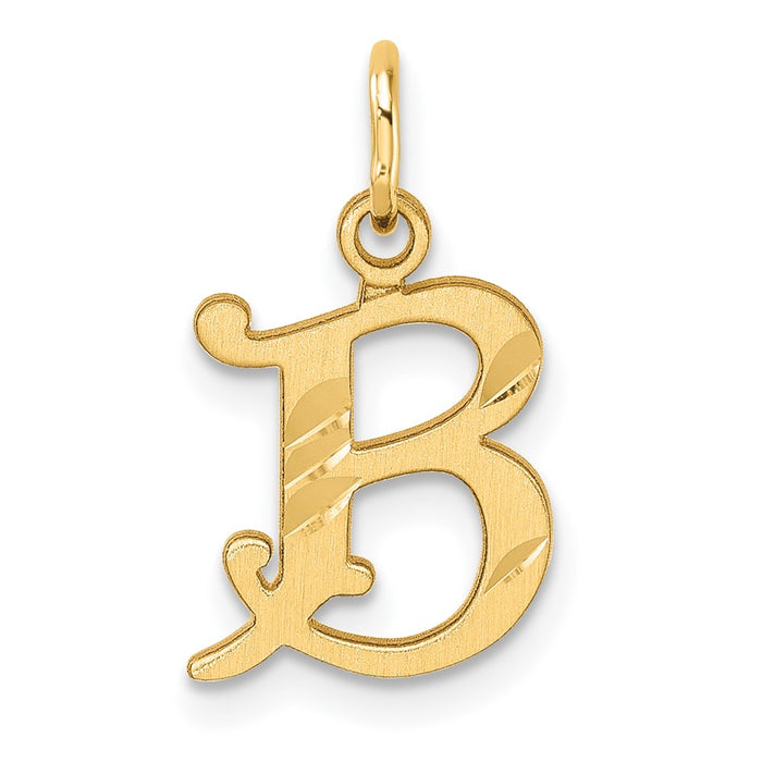 14K Diamond-cut Letter B Initial Charm-C4833B