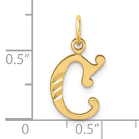 14K Diamond-cut Letter C Initial Charm-C4833C