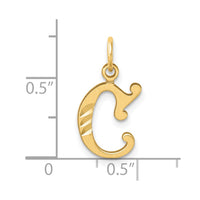 14K Diamond-cut Letter C Initial Charm-C4833C