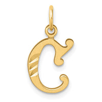 14K Diamond-cut Letter C Initial Charm-C4833C