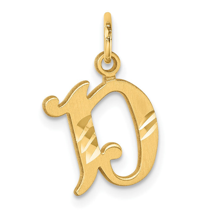 14K Diamond-cut Letter E Initial Charm-C4833D