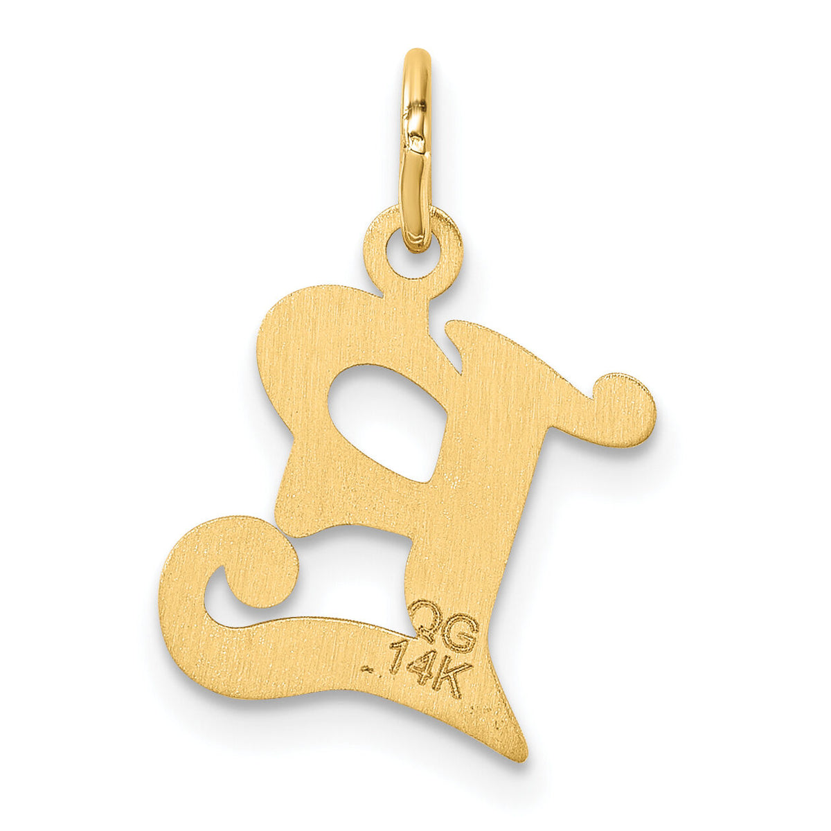 14K Diamond-cut Letter E Initial Charm-C4833E