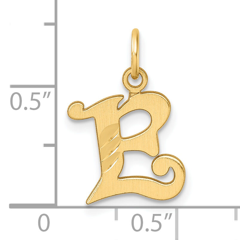 14K Diamond-cut Letter E Initial Charm-C4833E