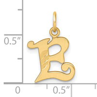 14K Diamond-cut Letter E Initial Charm-C4833E