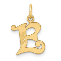 14K Diamond-cut Letter E Initial Charm-C4833E