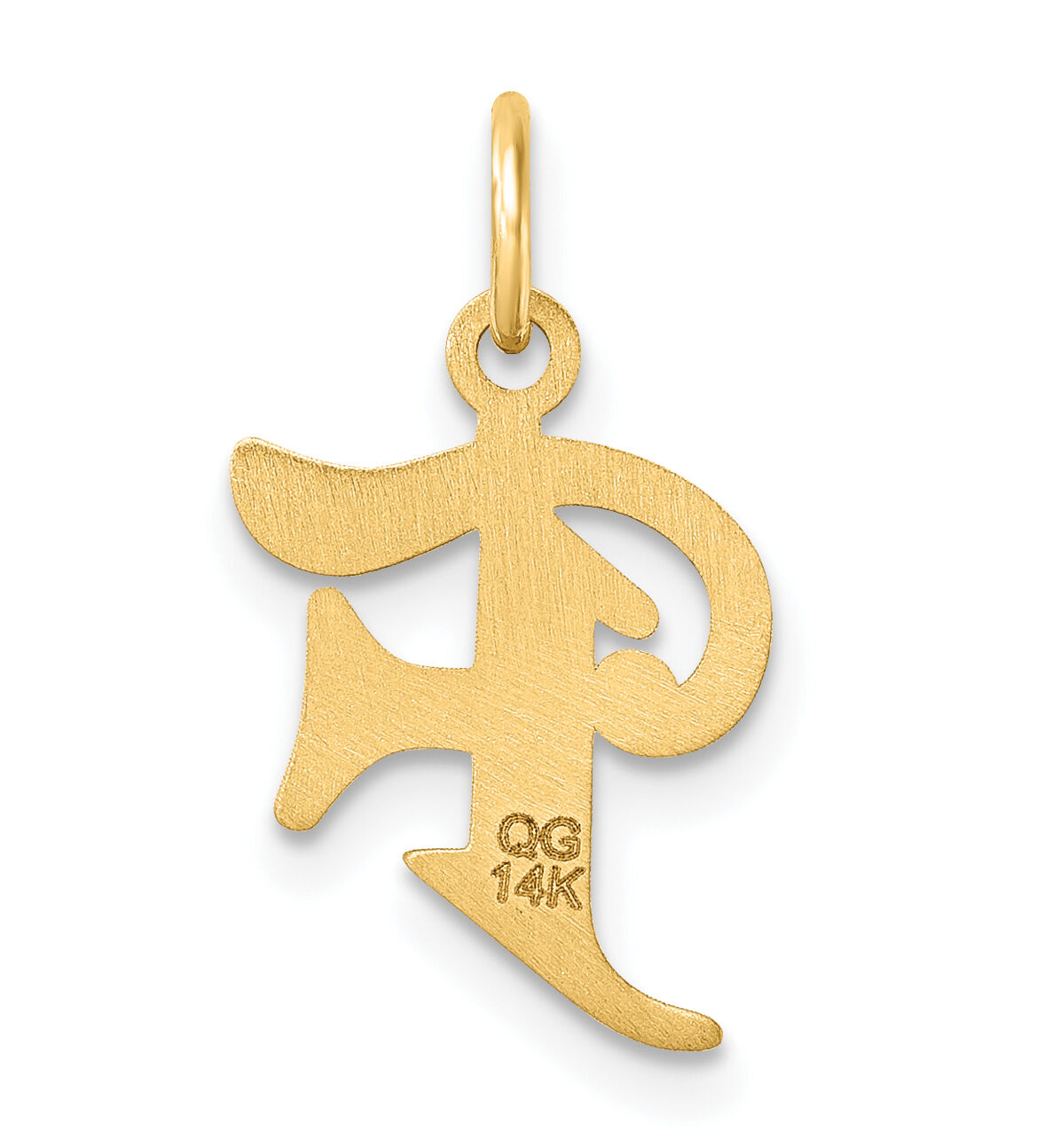 14K Diamond-cut Letter F Initial Charm-C4833F