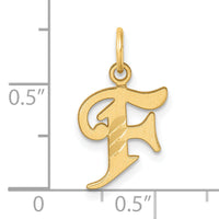 14K Diamond-cut Letter F Initial Charm-C4833F